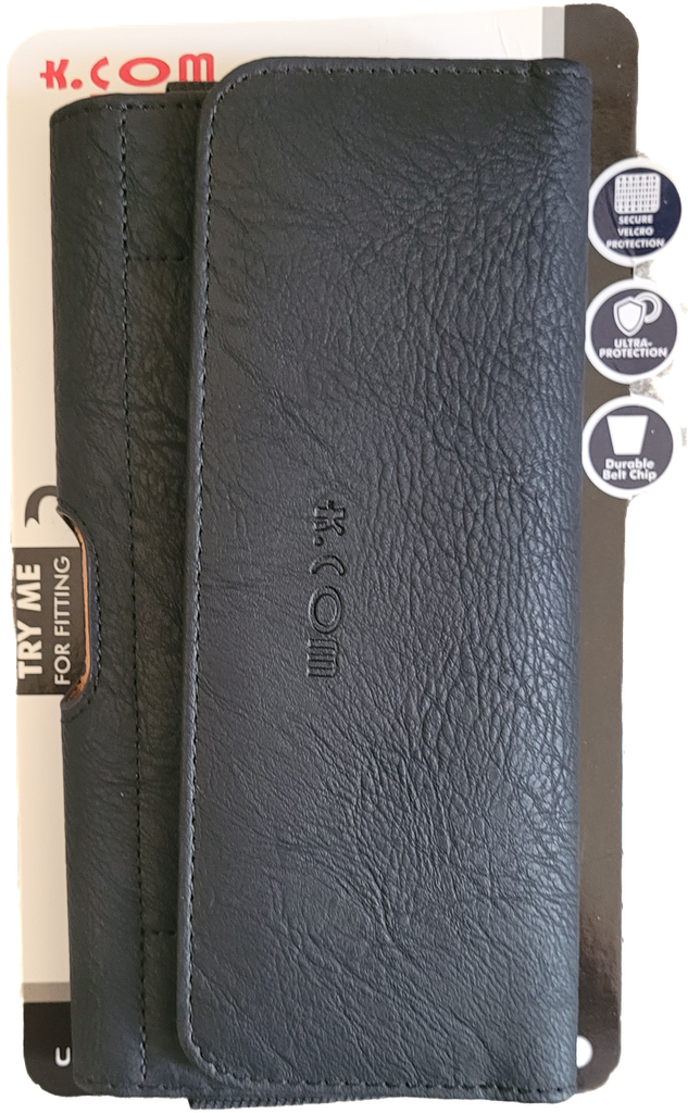 PROTECTOR UNIVERSAL KCOM CINTURON (6.5 PULGADAS)  (PIEL NEGRO, HORIZONTAL)