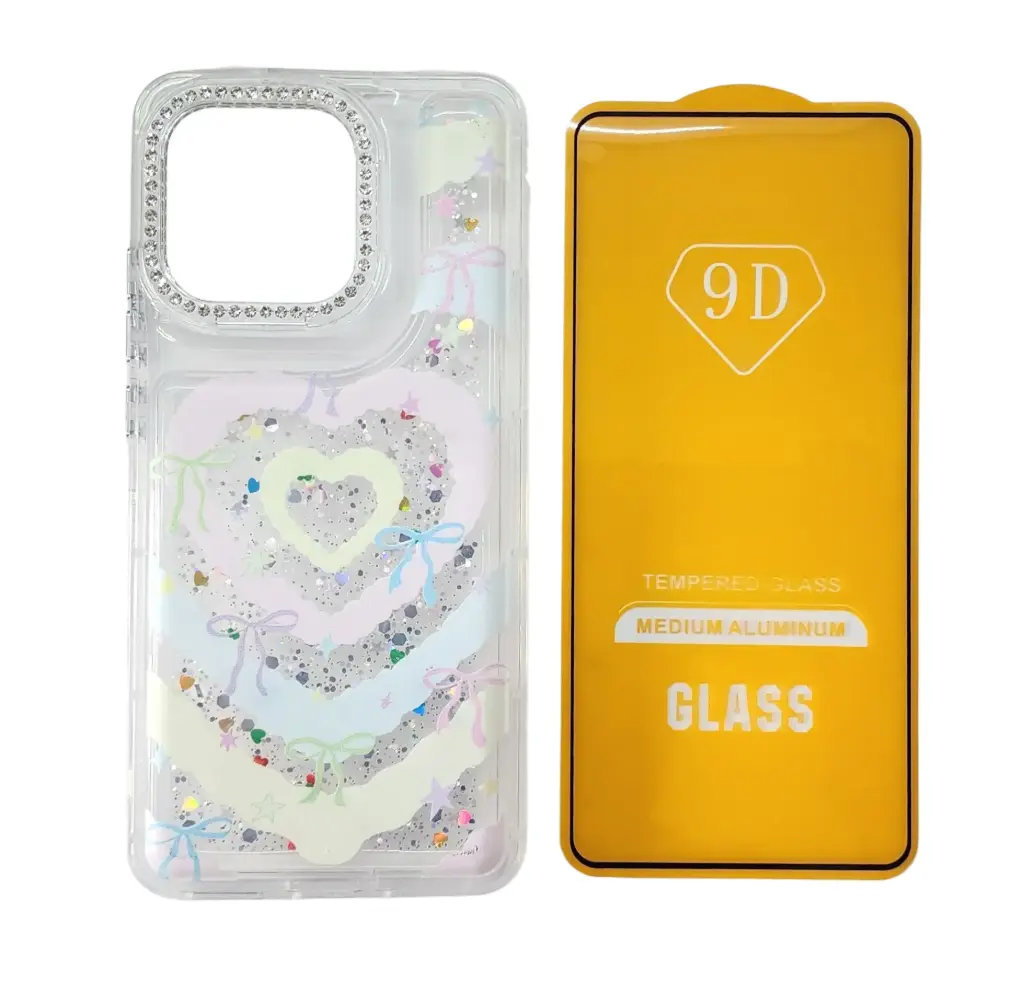 CASE BRILLO DISEÑO (MOTOROLA G15 / MOTOROLA G05) (CORAZONES)