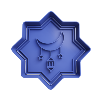 Ramadán con luna, estrellas y farol Cortador de Galletas