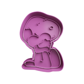 Snoopy Abrazando un Corazon Cortador de Galletas
