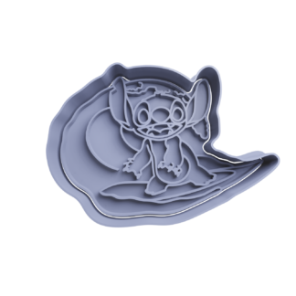 Stitch Surfeando Cortador de Galletas