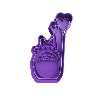 Totoro con Globos de Corazon Cortador de Galletas