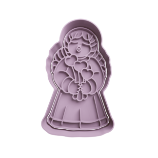 Angel con Corazones Cortador de Galletas