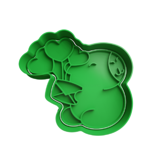 Carpincho con Carta y Globos de Corazon Cortador de Galletas