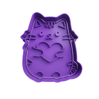 Gato con Corazon Cortador de Galletas
