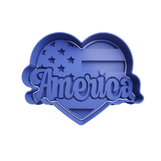 Bandera de America con Forma de Corazón Cortador de Galletas