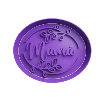 Mama en Ovalo con Flores Cortador de Galletas