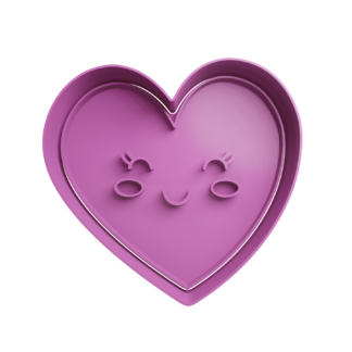 Corazon con Cara Sonriendo Cortador de Galletas