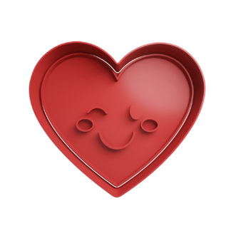 Corazon Con Cara Guiñando el Ojo Cortador de Galletas