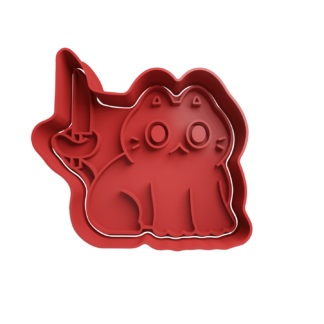Gato Cute con Cuchillo Cortador de Galletas