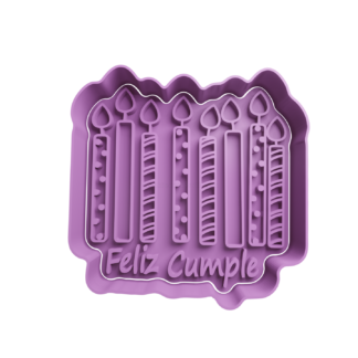 Feliz Cumple con Velas Cortador de Galletas