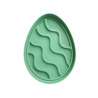 Huevo de Pascua con Lineas Onduladas Cortador de Galletas