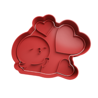 Muñequito con Corazones Cortador de Galletas