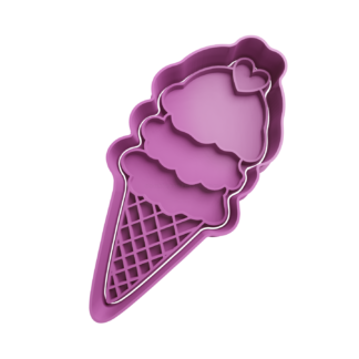 Helado de 3 Bochas Cortador de Galletas