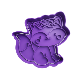 Zorro con Flores Cortador de Galletas