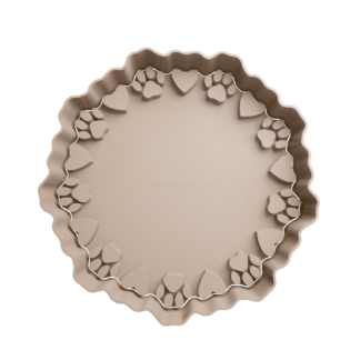 Circulo con Corazones y Huellitas Cortador de Galletas