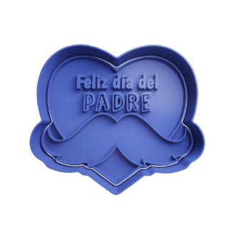 Feliz Día del Padre Corazon con Mostacho Cortador de Galletas