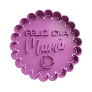 Feliz día Mamá con flor Cortador de Galletas