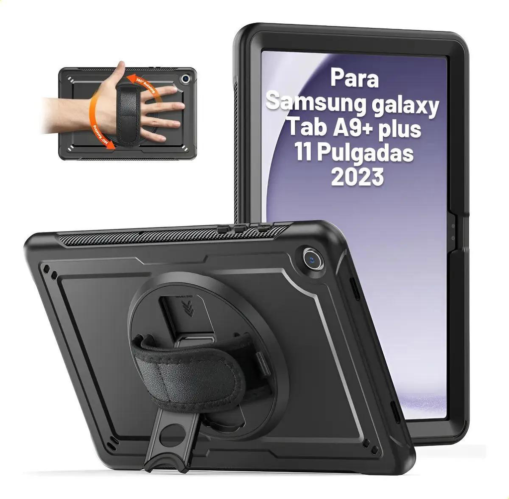 FUNDA USO RUDO SAMSUNG TAB A9 PLUS (NEGRO)